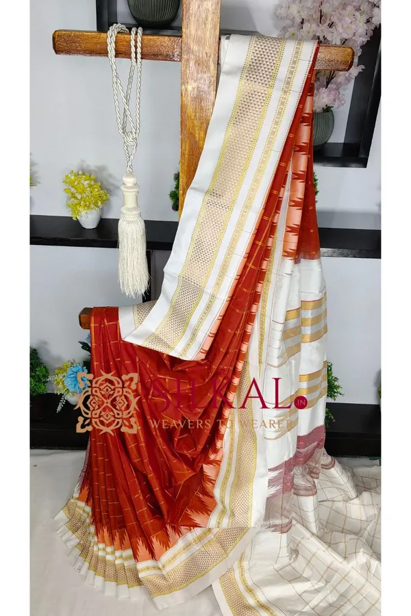 Ilkal_Temple_Jari_Big_Checks_Saree_SKL04212