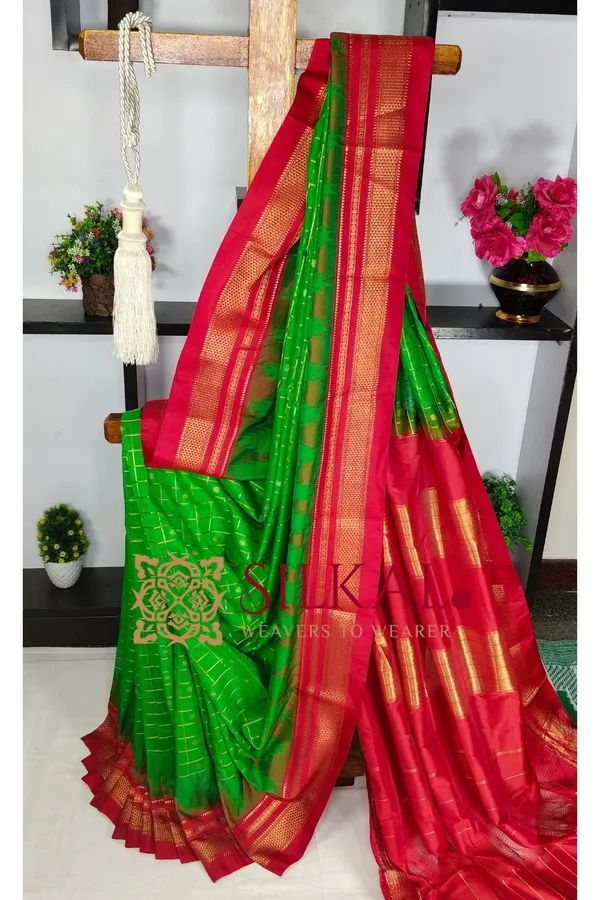 Ilkal_Teple_Butta_Cotton_Silk_Saree_SKL03822