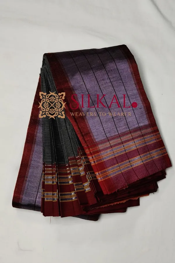 Ilkal_Viscose_Silk_Kaddi_Saree_With_Gomi_Border_Saree_Code-_SKL03515