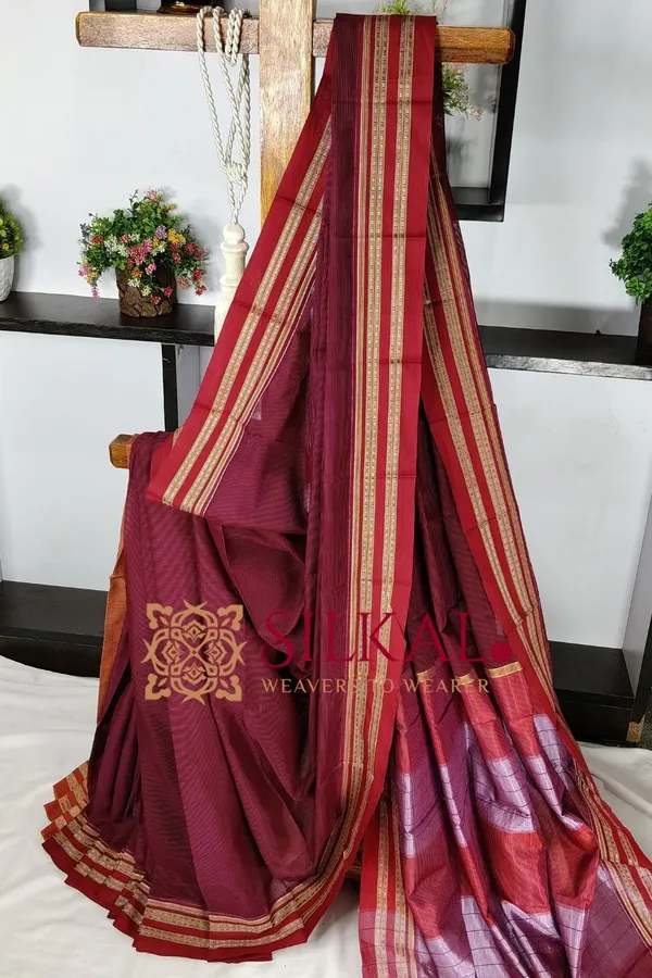 Ilkal_Viscose_Silk_Kaddi_Saree_With_Gomi_Border_Saree_Code-_SKL03516