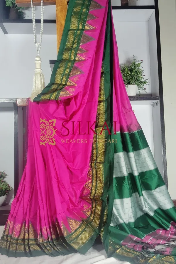 Ilkal_Zari_Temple_Cotton_Silk_Saree_Code-_SKL1884