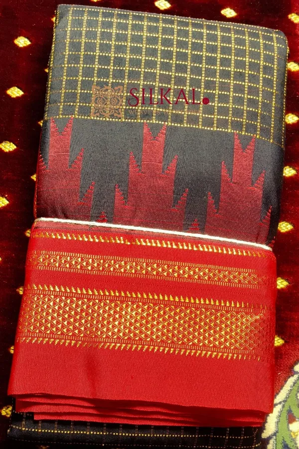 Ilkal_Chadarunga_Cotton_Silk_Temple_Saree_Code-_SKL1790
