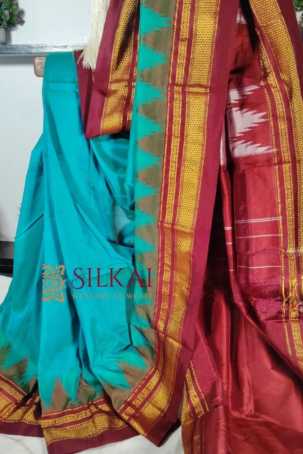 Ilkal_Temple_Cotton_Silk_Saree_Code-_SKL1871