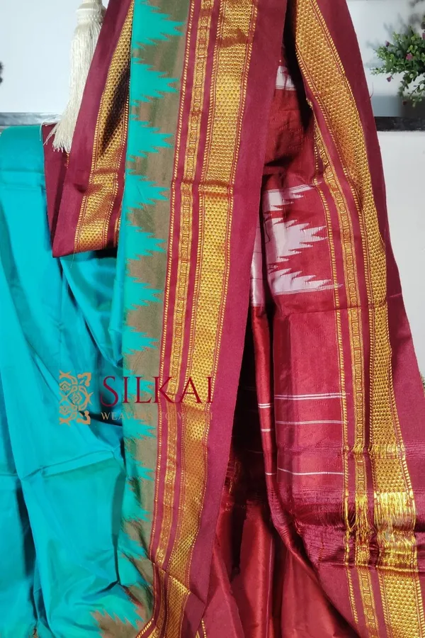 Ilkal_Temple_Cotton_Silk_Saree_Code-_SKL1871