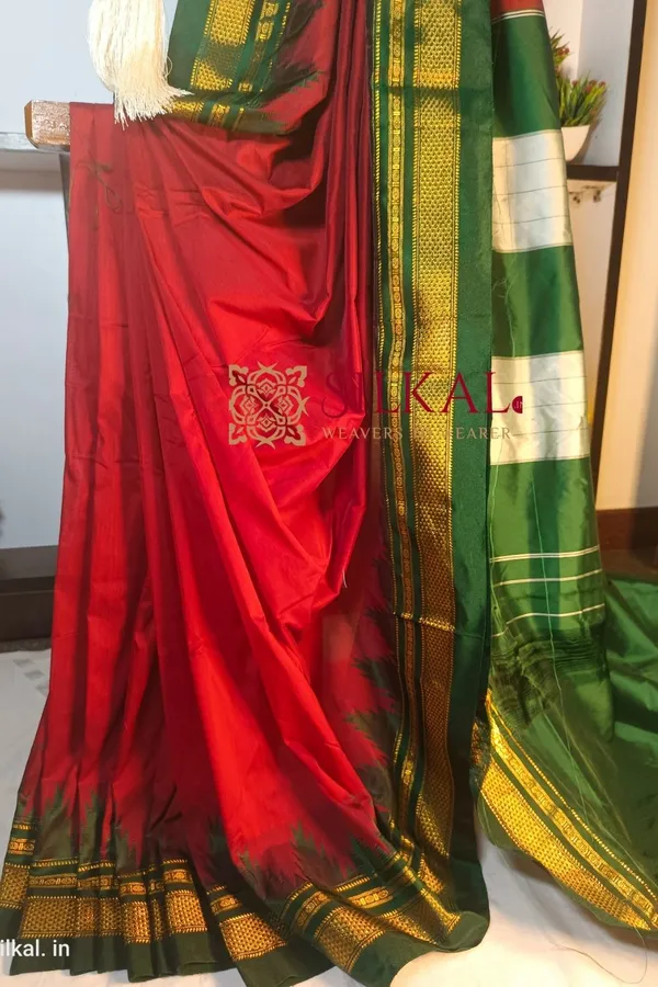Ilkal_Cotton_Silk_Temple_Saree_Code-_SKL1024