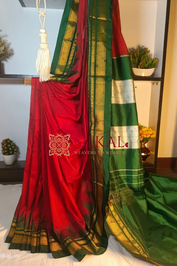 Ilkal_Cotton_Silk_Temple_Saree_Code-_SKL1024