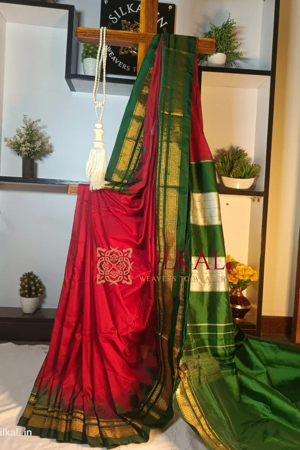 Ilkal_Cotton_Silk_Temple_Saree_Code-_SKL1024