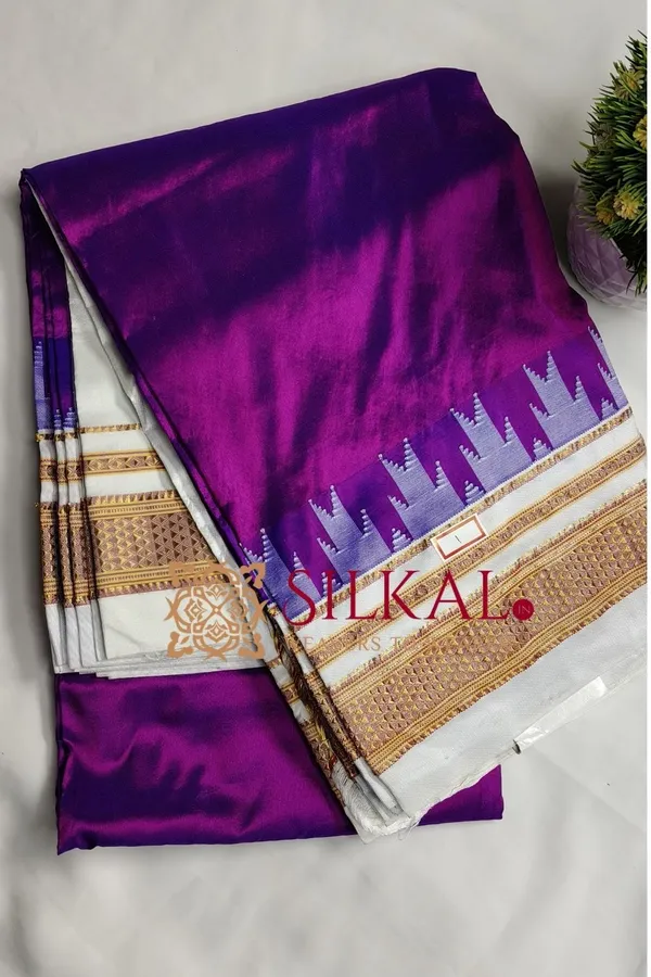 Ilkal__pure_silk_temple_plain_saree_SKL03746