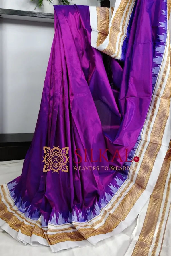 Ilkal__pure_silk_temple_plain_saree_SKL03746
