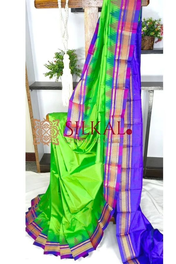 Ilkal__pure_silk_temple_plain_saree_SKL03751