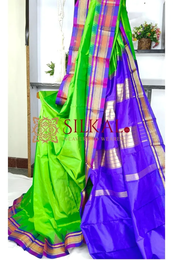 Ilkal__pure_silk_temple_plain_saree_SKL03751