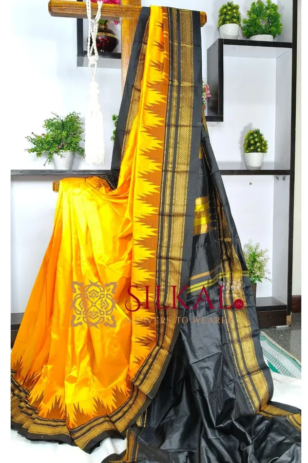 Ilkal__pure_silk_temple_plain_saree_SKL03752
