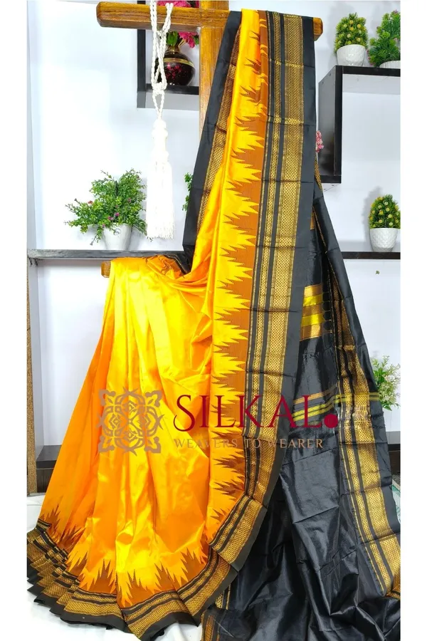 Ilkal__pure_silk_temple_plain_saree_SKL03752