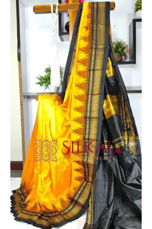Ilkal__pure_silk_temple_plain_saree_SKL03752