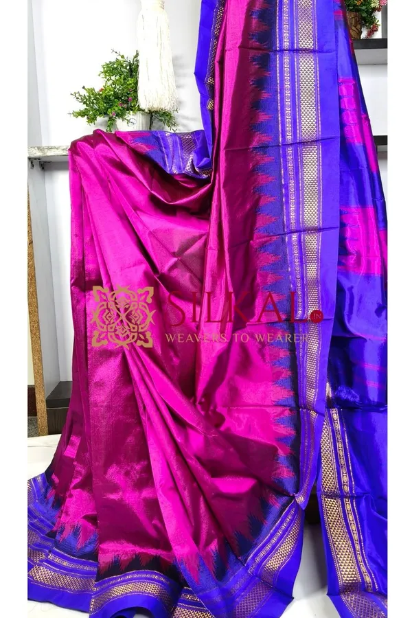 Ilkal__pure_silk_temple_plain_saree_SKL03753