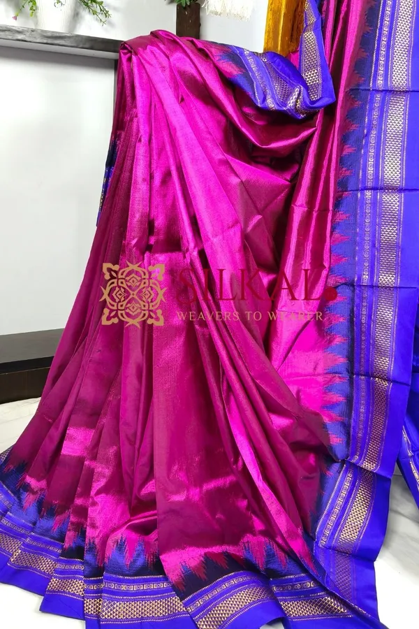 Ilkal__pure_silk_temple_plain_saree_SKL03753