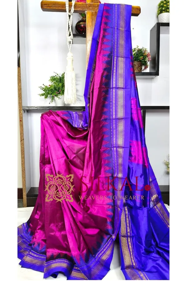 Ilkal__pure_silk_temple_plain_saree_SKL03753
