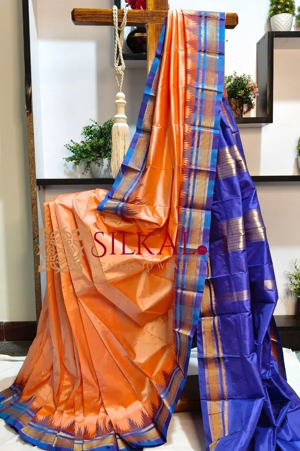 Ilkal__pure_silk_temple_plain_saree_SKL03755