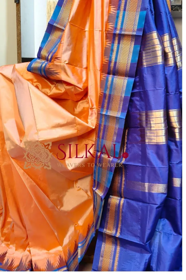 Ilkal__pure_silk_temple_plain_saree_SKL03755