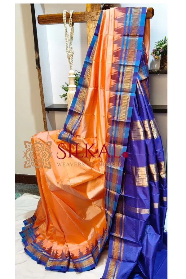 Ilkal__pure_silk_temple_plain_saree_SKL03755