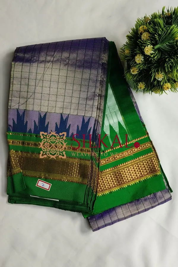 Ilkal_pure_silk_handloom_chaduranga_saree_SKL03711