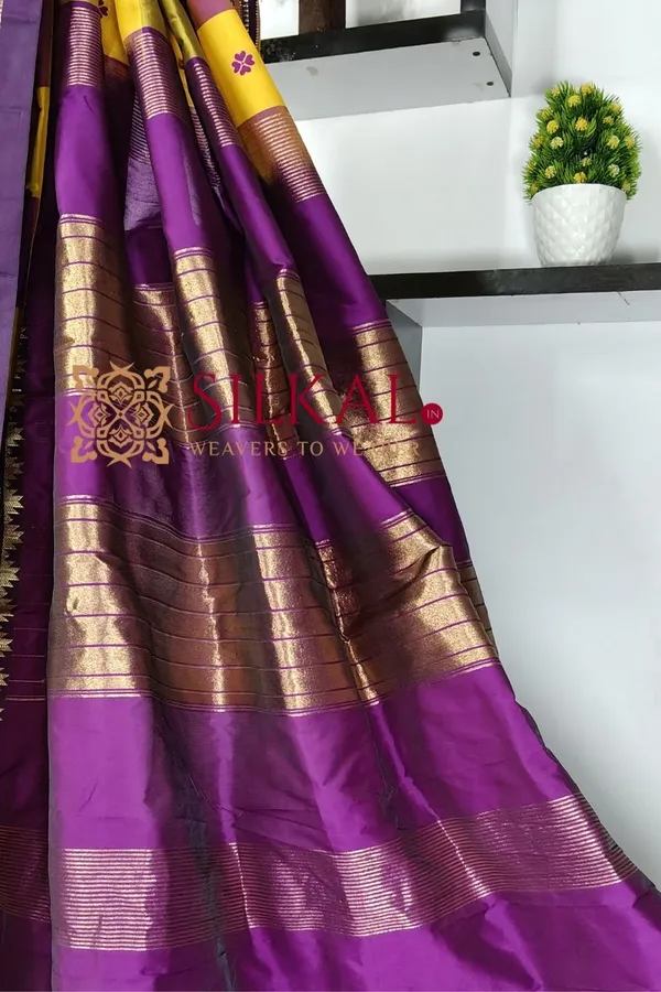 Ilkal_semi_silk_checks_butta_saree_SKL03503
