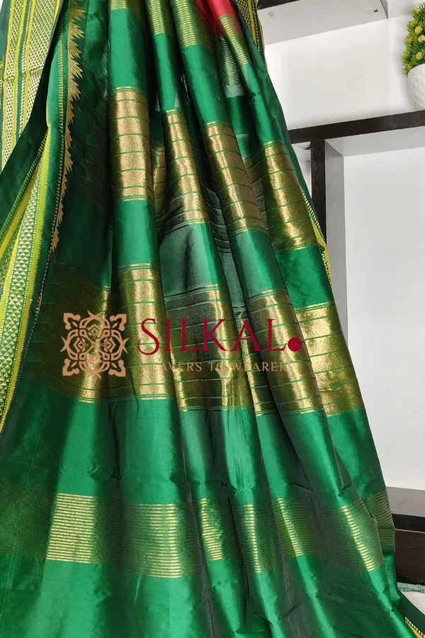 Ilkal_semi_silk_checks_butta_saree_SKL03506
