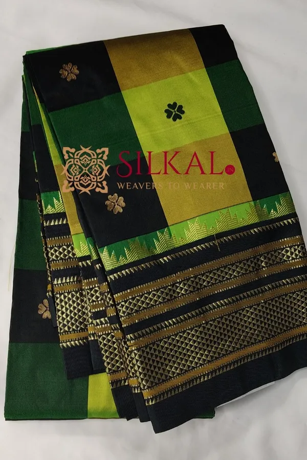 Ilkal_semi_silk_checks_butta_saree_SKL03510