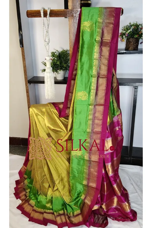 Ilkal_strip__butta_pure_silk_saree_SKL03719