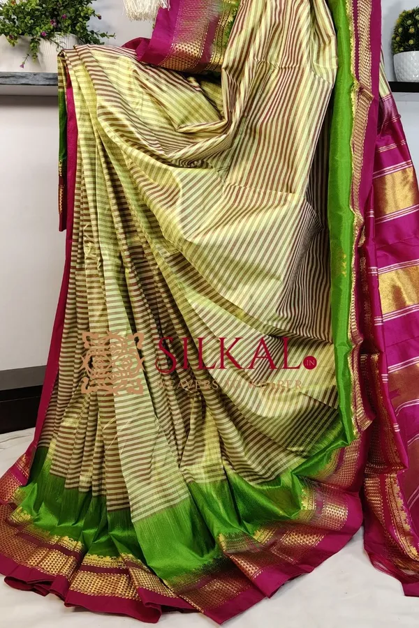 Ilkal_strip__butta_pure_silk_saree_SKL03720
