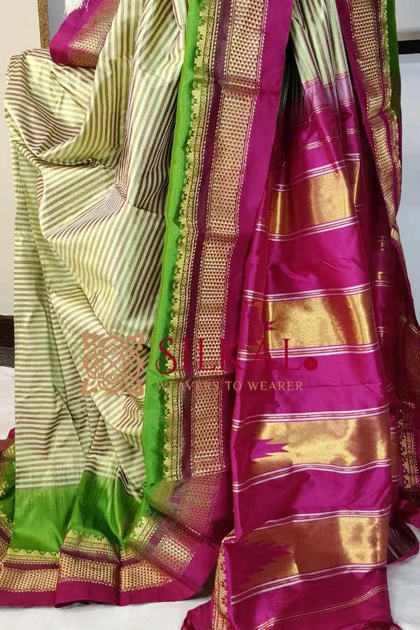 Ilkal_strip__butta_pure_silk_saree_SKL03720