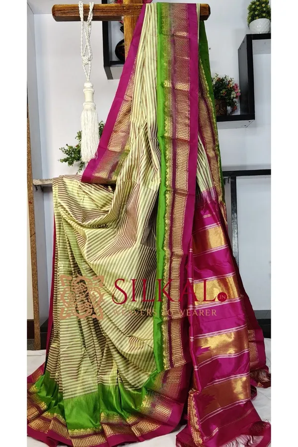 Ilkal_strip__butta_pure_silk_saree_SKL03720