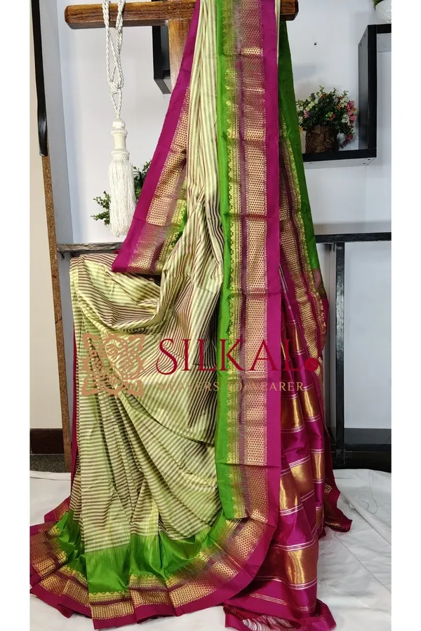 Ilkal_strip__butta_pure_silk_saree_SKL03720