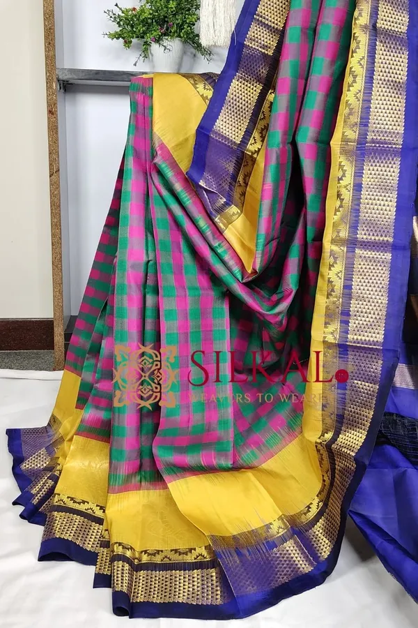 Ilkal_strip_butta_pure_silk_saree_SKL03721