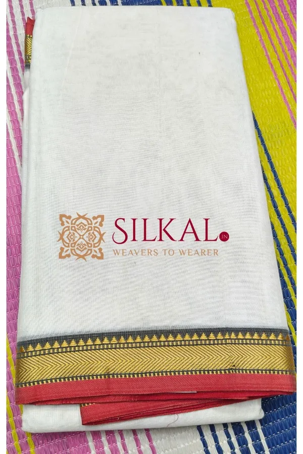 Narayan_Peth_Plain_Cotton_Saree_With_Patti_Pallu_SKL03583