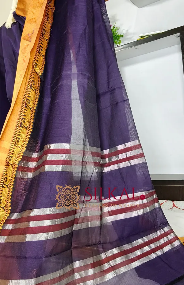 Narayan_Peth_Plain_Cotton_Saree_With_Patti_Pallu_Saree_Code-_SKL3141