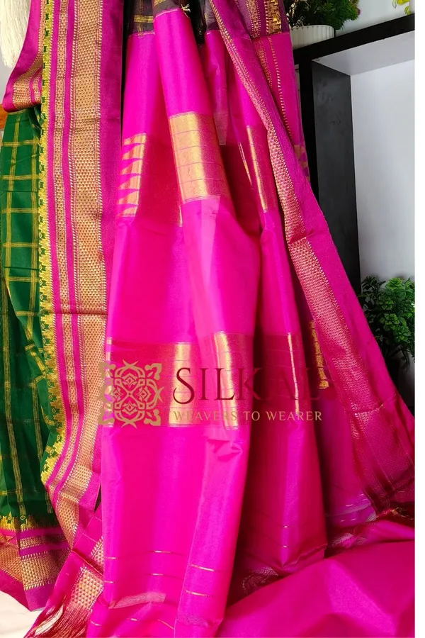 Ilkal_Cotton_Silk_Jarri_Checks_Saree_SKL04147