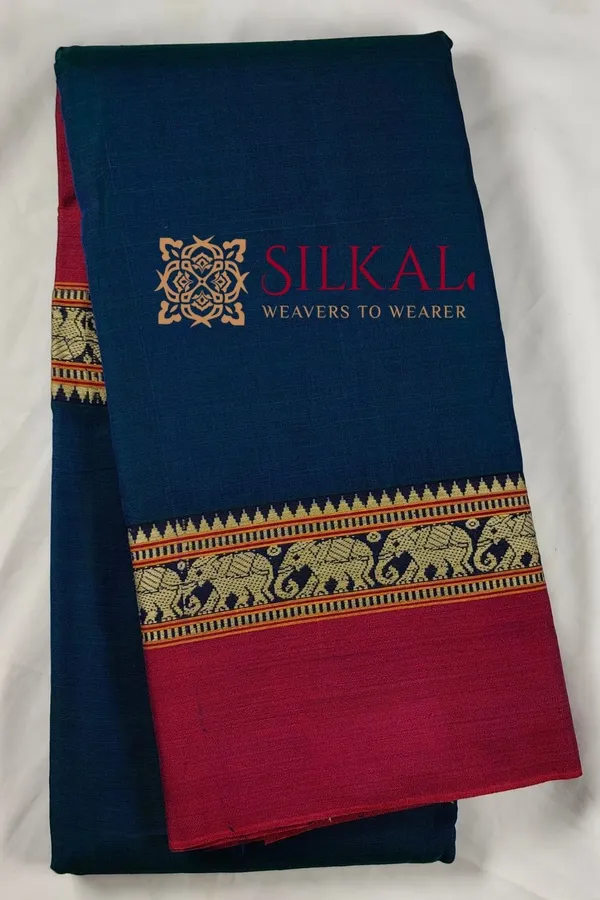 Narayan_Peth_Plain_Cotton_Saree_With_Patti_Pallu_Saree_Code-_SKL3111