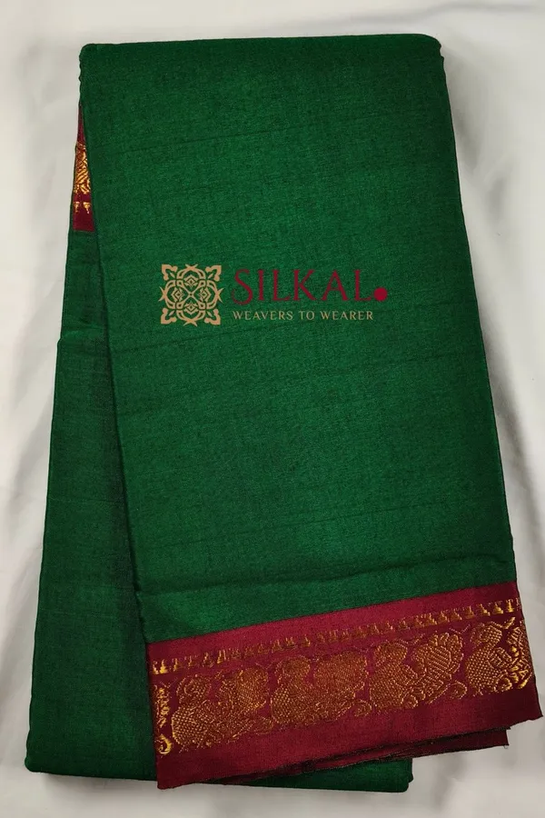 Narayan_Peth_Plain_Cotton_Saree_With_Patti_Pallu_Saree_Code-_SKL3113