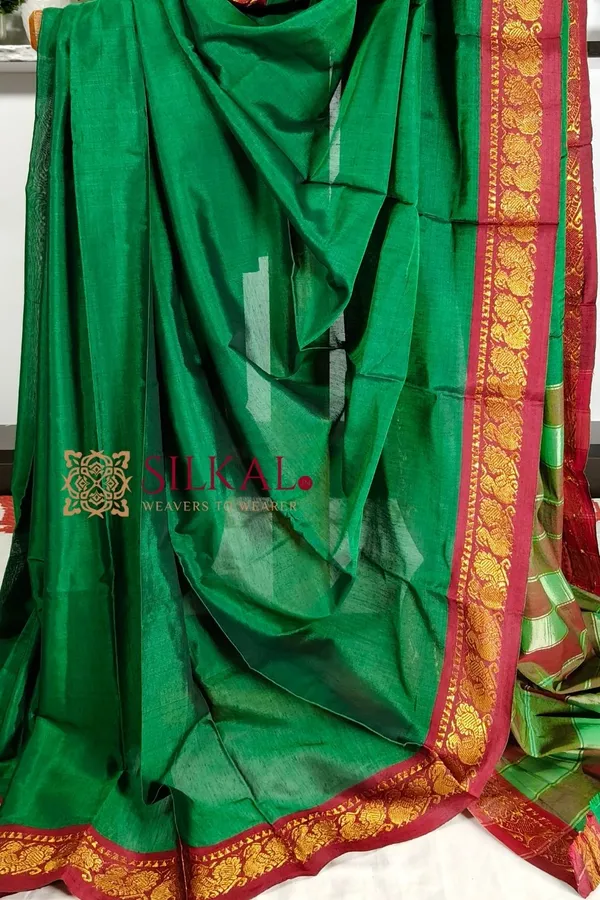 Narayan_Peth_Plain_Cotton_Saree_With_Patti_Pallu_Saree_Code-_SKL3113