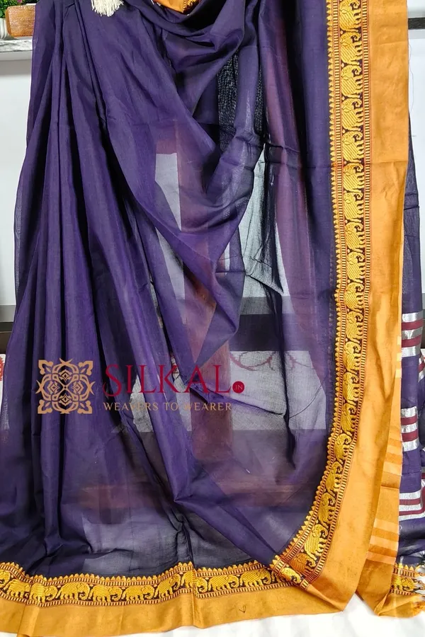Narayan_Peth_Plain_Cotton_Saree_With_Patti_Pallu_Saree_Code-_SKL3117