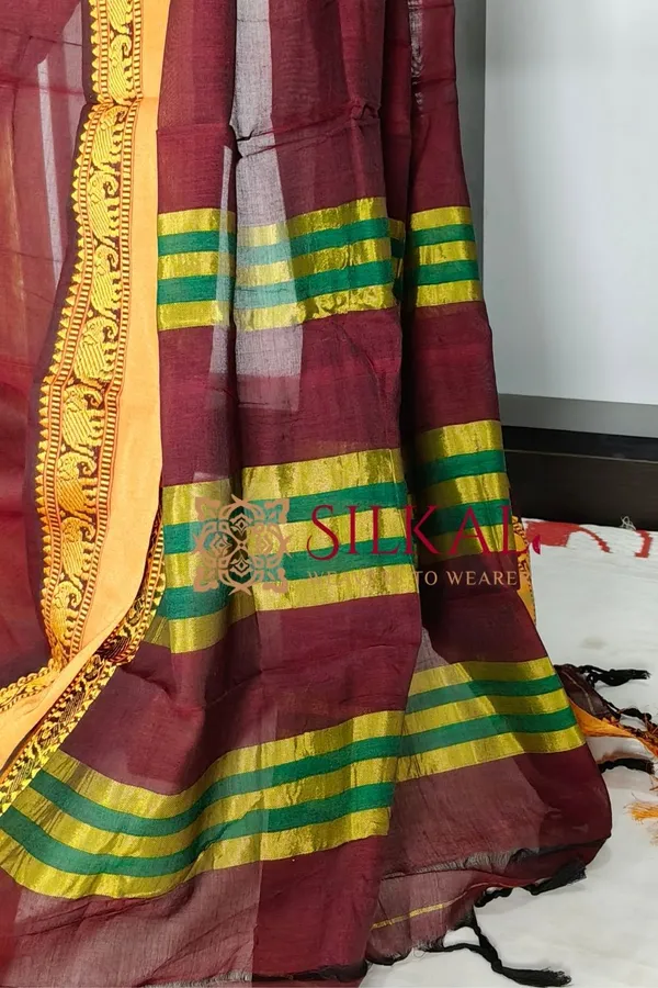 Narayan_Peth_Plain_Cotton_Saree_With_Patti_Pallu_Saree_Code-_SKL3118