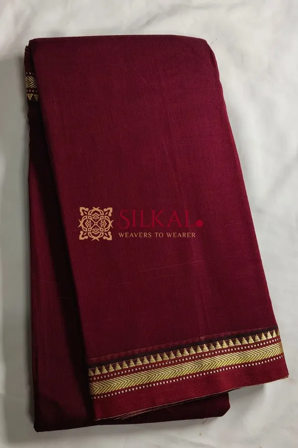 Narayan_Peth_Plain_Cotton_Saree_With_Patti_Pallu_Saree_Code-_SKL3119