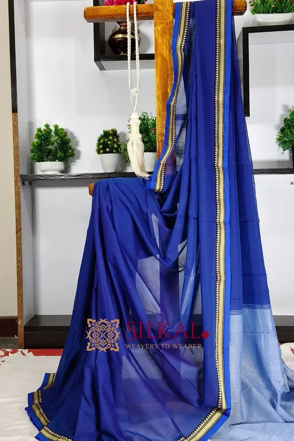 Narayan_Peth_Plain_Cotton_Saree_With_Patti_Pallu_Saree_Code-_SKL3122