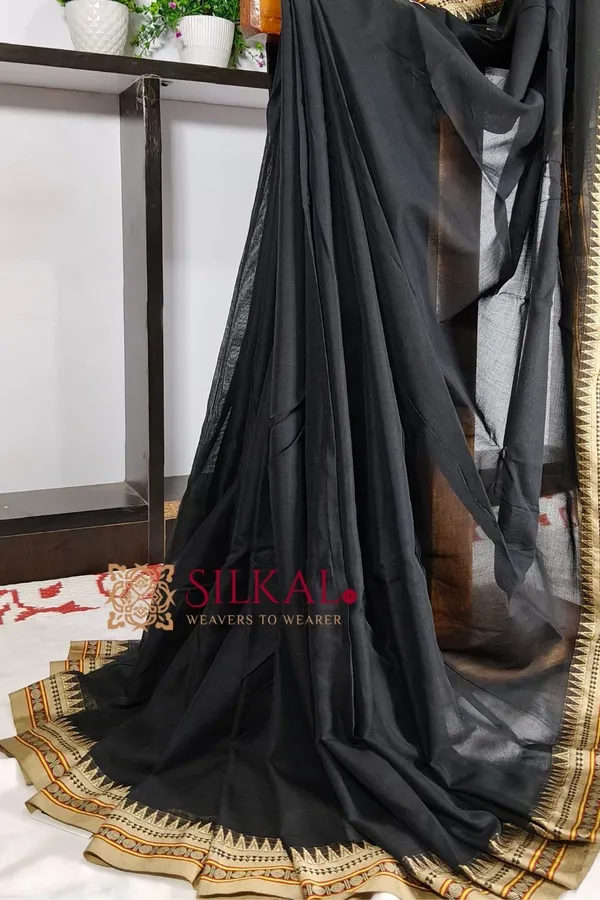 Narayan_Peth_Plain_Cotton_Saree_With_Patti_Pallu_Saree_Code-_SKL3124