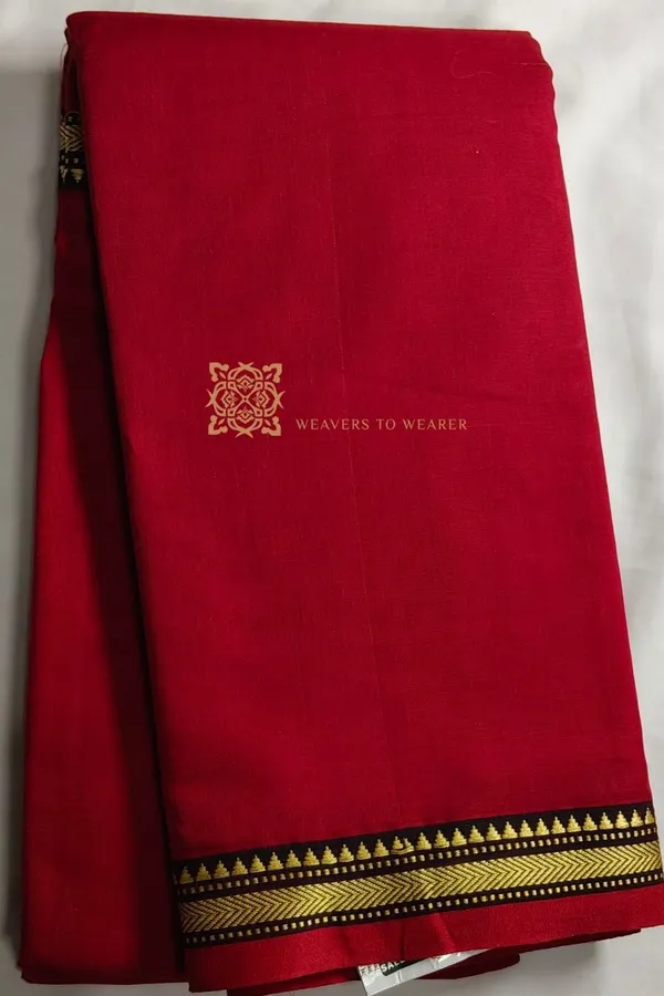 Narayan_Peth_Plain_Cotton_Saree_With_Patti_Pallu_Saree_Code-_SKL3125