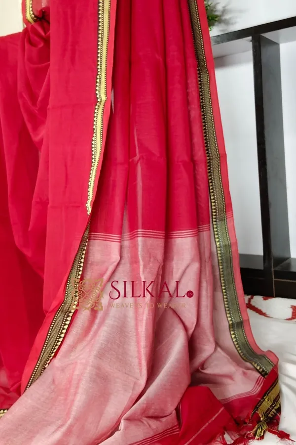 Narayan_Peth_Plain_Cotton_Saree_With_Patti_Pallu_Saree_Code-_SKL3125