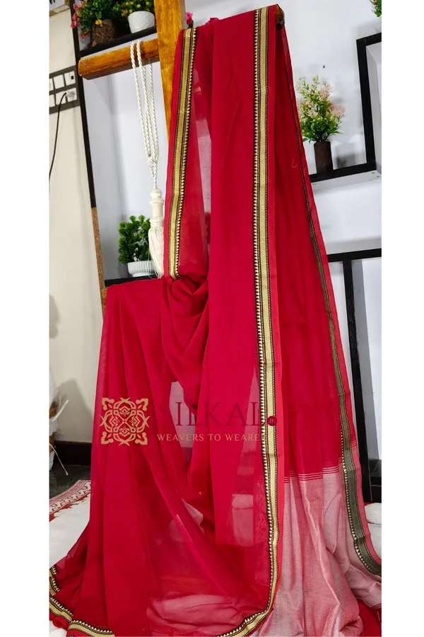Narayan_Peth_Plain_Cotton_Saree_With_Patti_Pallu_Saree_Code-_SKL3125