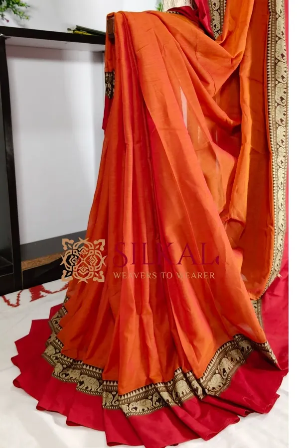 Narayan_Peth_Plain_Cotton_Saree_With_Patti_Pallu_Saree_Code-_SKL3128