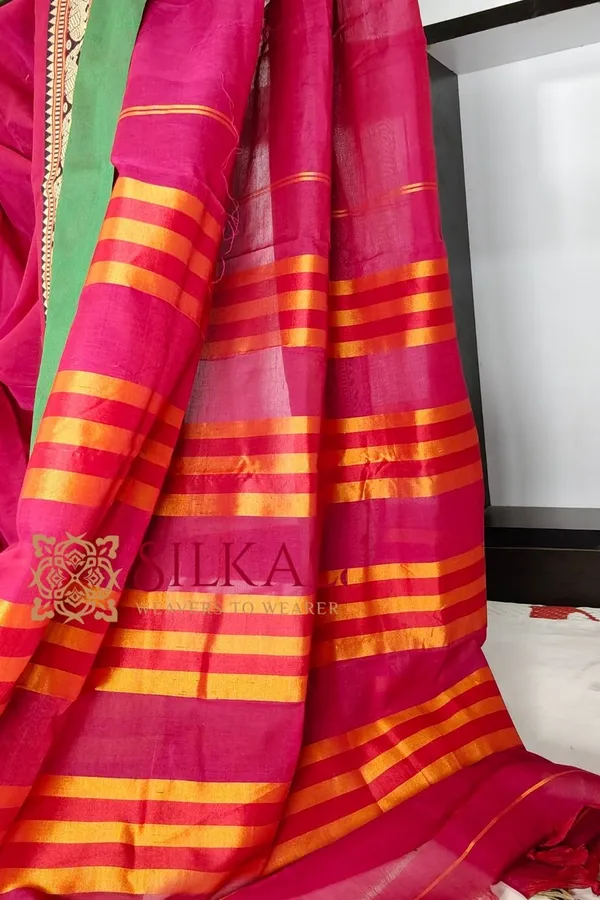 Narayan_Peth_Plain_Cotton_Saree_With_Patti_Pallu_Saree_Code-_SKL3129